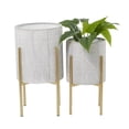 thumbnail image 1 of CosmoLiving by Cosmopolitan 23", 19"H Gray Metal Planter with Removable Stand (2 Count), 1 of 9