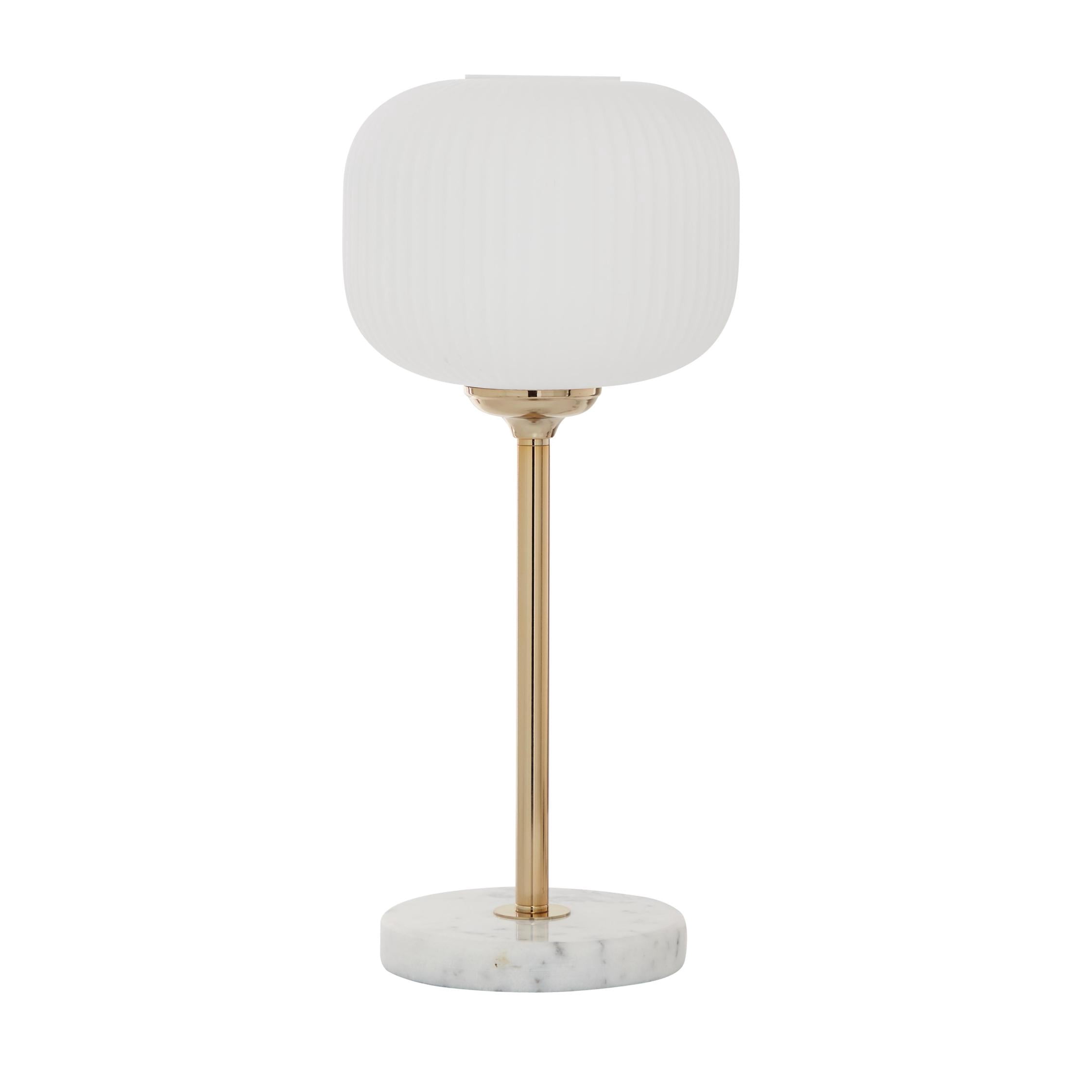 CosmoLiving by Cosmopolitan 23" White Table Lamp with White Glass Shade