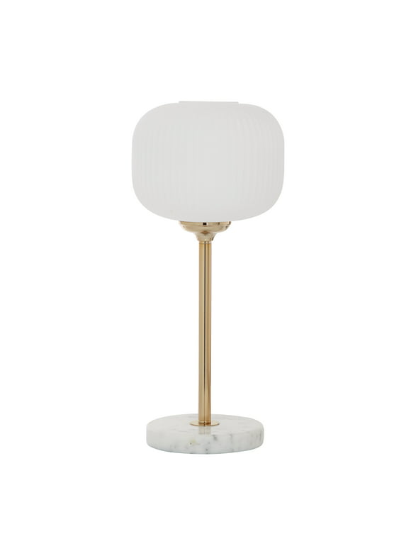 CosmoLiving by Cosmopolitan 23" White Table Lamp with White Glass Shade