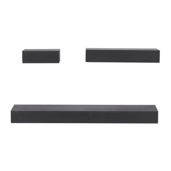 CosmoLiving by Cosmopolitan 24", 12", 6"W 3-Tier Black Wall Shelf (3 Count)