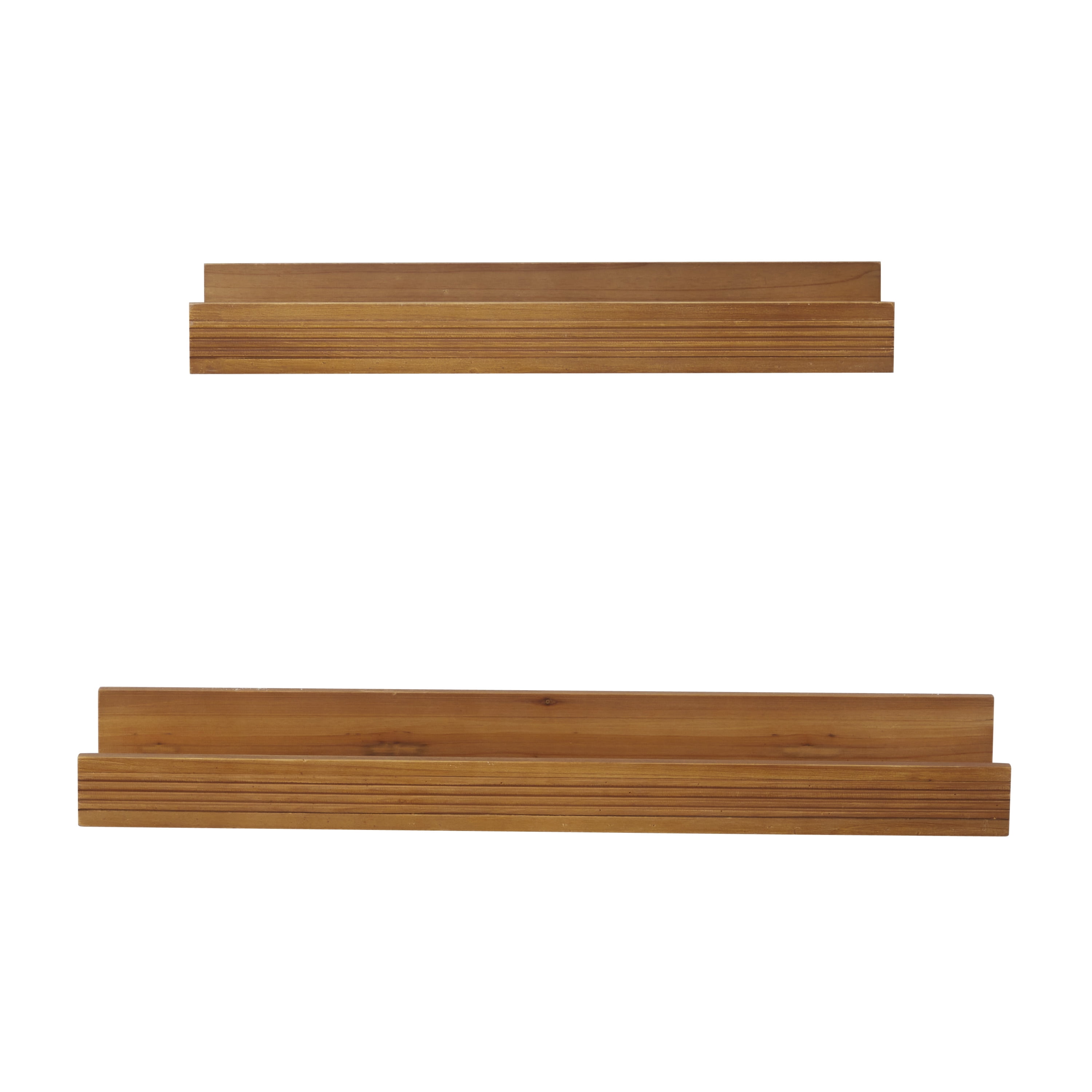 CosmoLiving by Cosmopolitan 24", 18"W 2-Tier Brown Wall Shelf with Lip (2 Count)