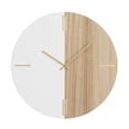 thumbnail image 1 of CosmoLiving by Cosmopolitan 24" Brown Wooden Round Wall Clock with Marble Side, 1 of 13