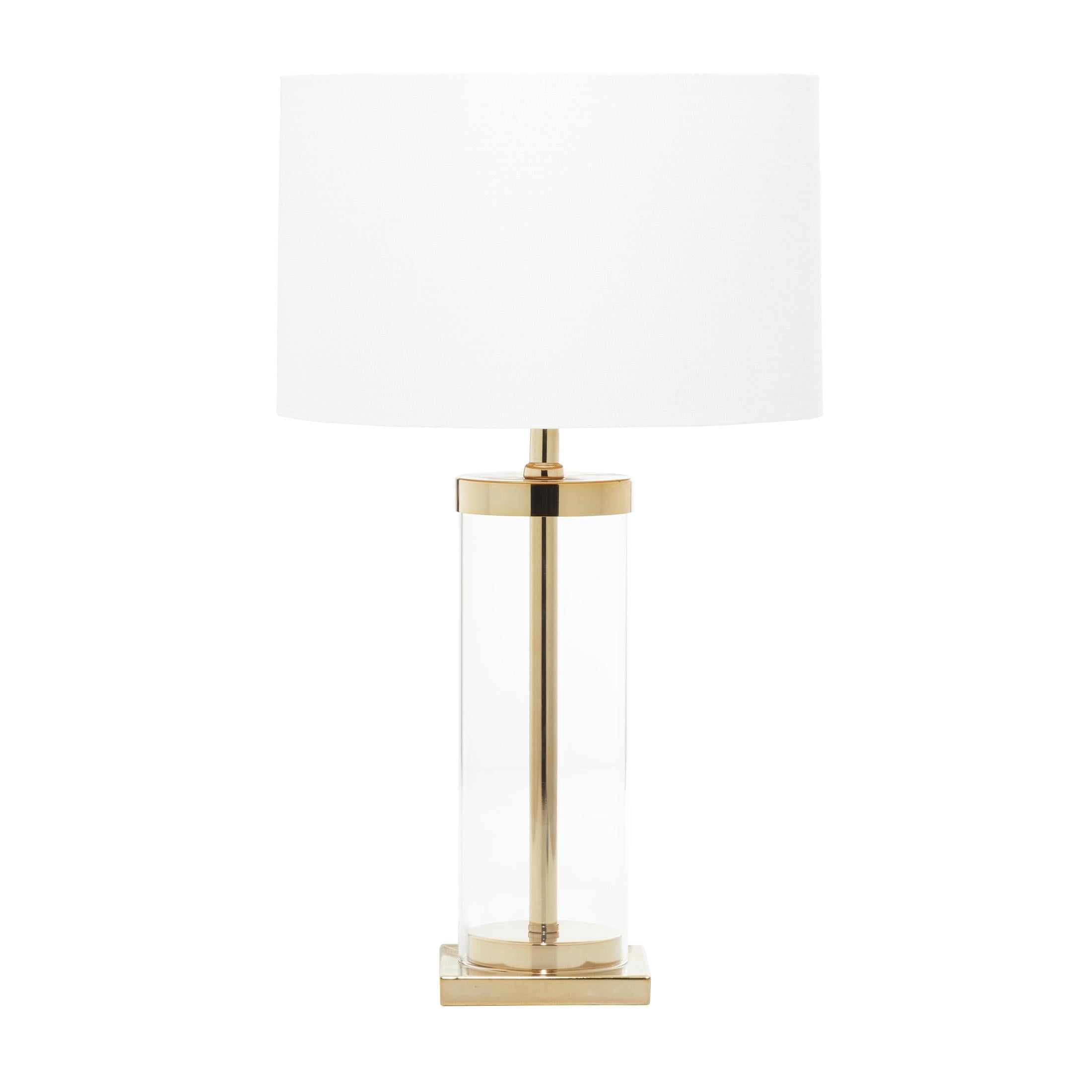 CosmoLiving by Cosmopolitan 24" Gold Table Lamp with White Linen Shade