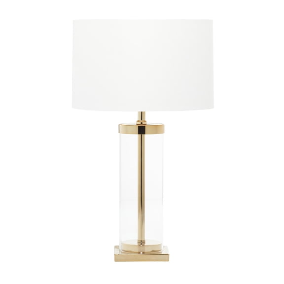 CosmoLiving by Cosmopolitan 24" Gold Table Lamp with White Linen Shade