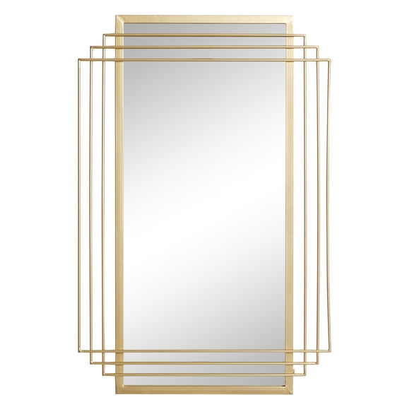 CosmoLiving by Cosmopolitan 24" x 36" Gold Geometric Wall Mirror