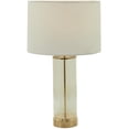 thumbnail image 1 of CosmoLiving by Cosmopolitan 25" Transparent Base Gold Table Lamp with Cream Linen Shade, 1 of 9