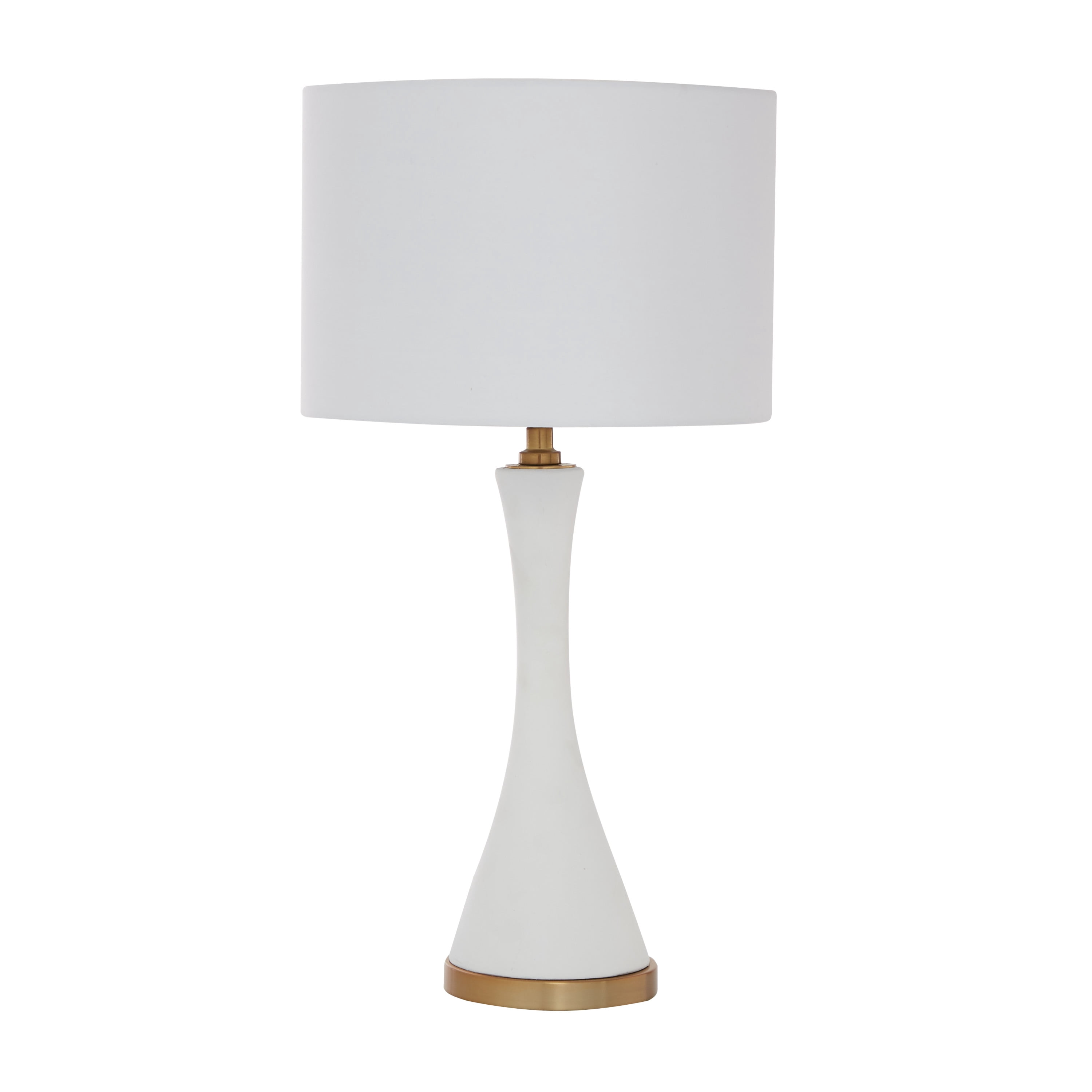 CosmoLiving by Cosmopolitan White Ceramic Room Table Lamp, 14" x 13" x 25"