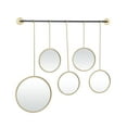 thumbnail image 1 of CosmoLiving by Cosmopolitan 25" x 25" Gold Wall Mirror with Hanging Rod, 1 of 8