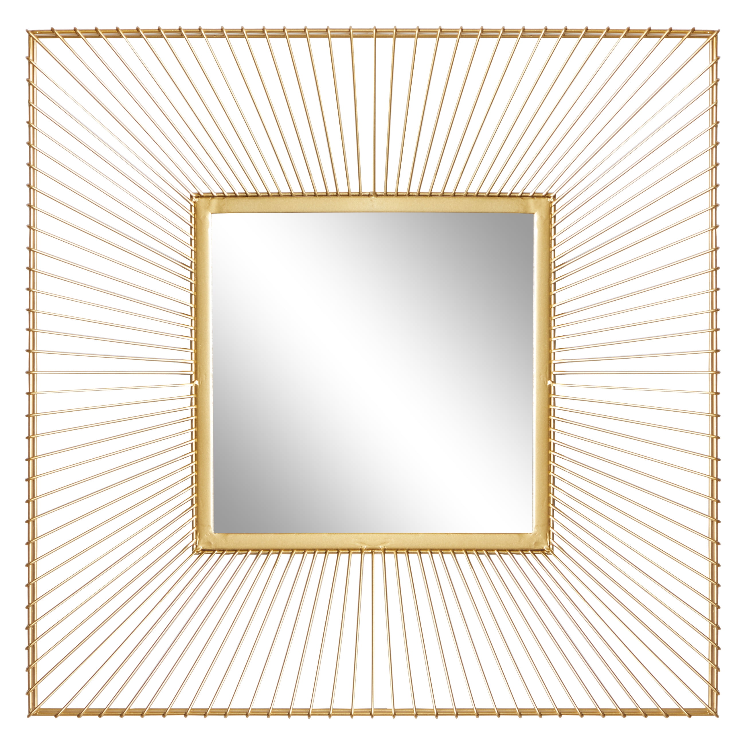 Elegant Square Gold Starburst Wall Mirror 26" x 26"