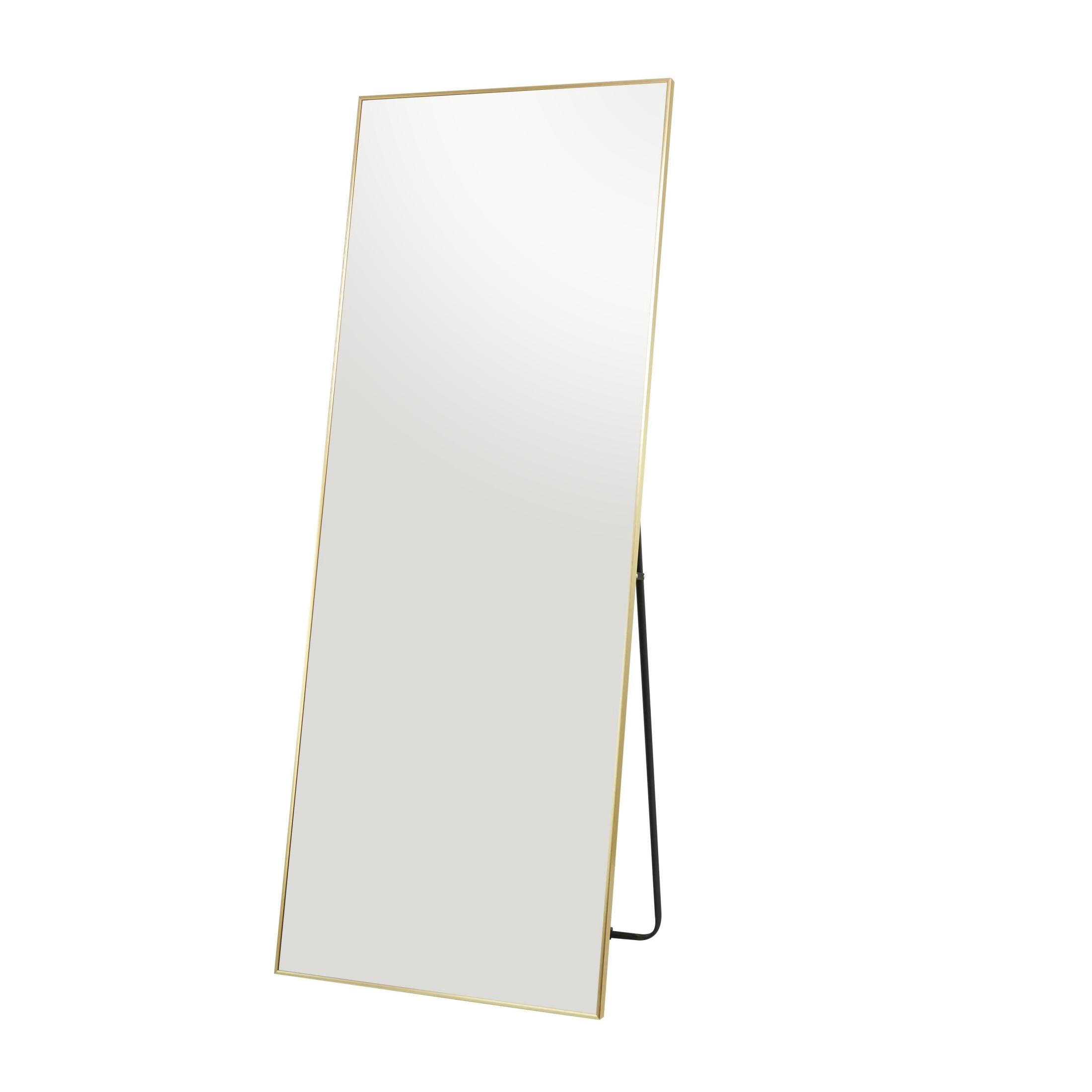 CosmoLiving by Cosmopolitan 26" x 65" Gold Metal Floor Mirror with Stand