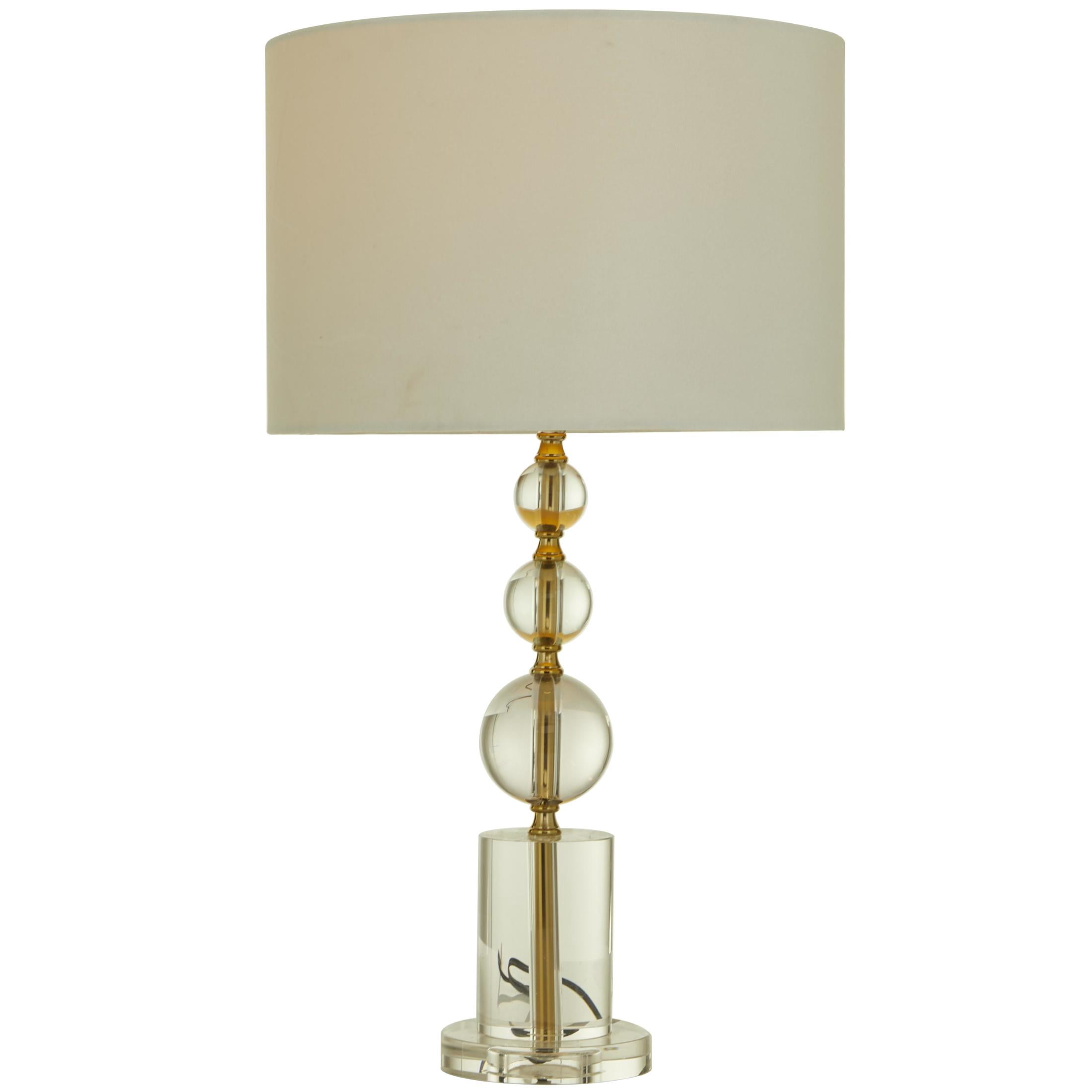 CosmoLiving by Cosmopolitan 27" Orbs Style Base Gold Table Lamp with Cream Velvet Shade