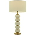 thumbnail image 1 of CosmoLiving by Cosmopolitan 28" Orbs Style Base White Table Lamp with Cream Linen Shade, 1 of 14