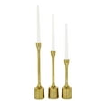 thumbnail image 1 of CosmoLiving by Cosmopolitan 3 Candle Gold Aluminum Metal Slim Candle Holder with Block Bases, Set of 3, 1 of 12