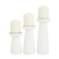 thumbnail image 1 of CosmoLiving by Cosmopolitan 3 Candle White Mango Wood Pillar Candle Holder, Set of 3, 1 of 7