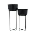 thumbnail image 1 of CosmoLiving by Cosmopolitan 31", 25"H Black Metal Planter with Removable Stand (2 Count), 1 of 11