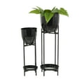 thumbnail image 1 of CosmoLiving by Cosmopolitan 32", 24"H Black Metal Planter with Removable Stand (2 Count), 1 of 8