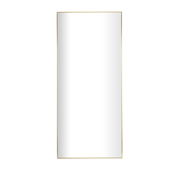 CosmoLiving by Cosmopolitan 32" x 71" Gold Wall Mirror with Thin Frame