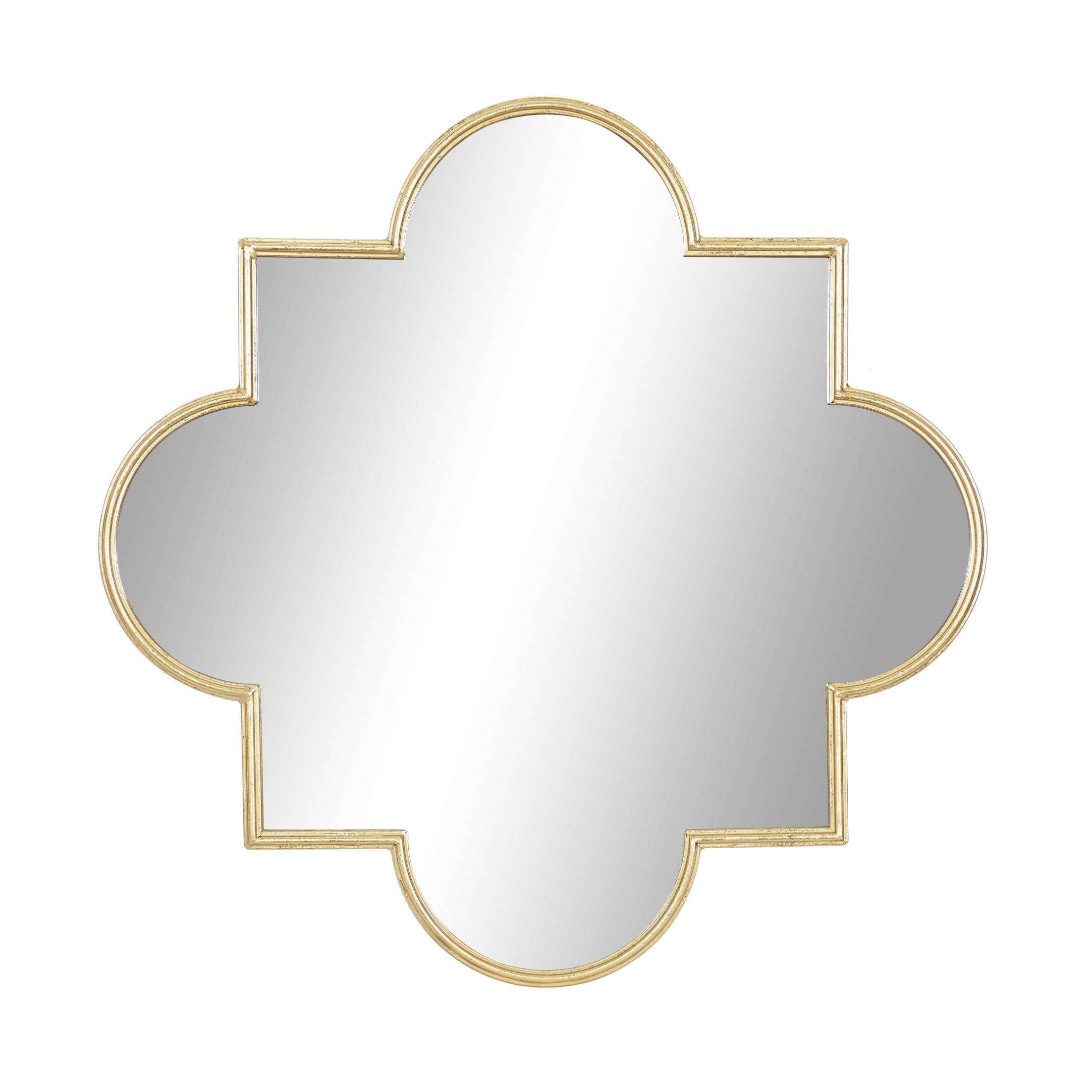 CosmoLiving by Cosmopolitan 34" x 34" Gold Quatrefoil Geometric Wall Mirror