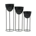 thumbnail image 1 of CosmoLiving by Cosmopolitan 36", 33", 26"H Black Metal Planter with Removable Stand (3 Count), 1 of 17