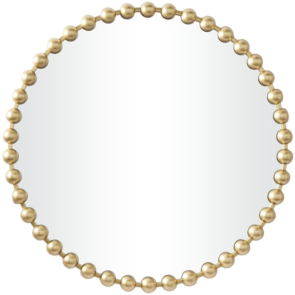 CosmoLiving by Cosmopolitan 36" x 36" Gold Round Beaded Wall Mirror
