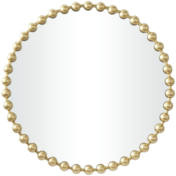 CosmoLiving by Cosmopolitan 36" x 36" Gold Round Beaded Wall Mirror