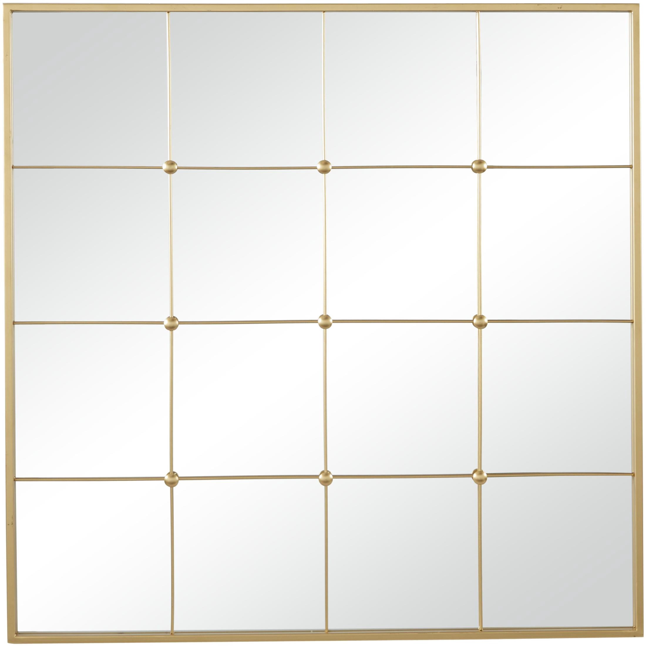 CosmoLiving by Cosmopolitan 36" x 36" Gold Window Pane Inspired Wall Mirror