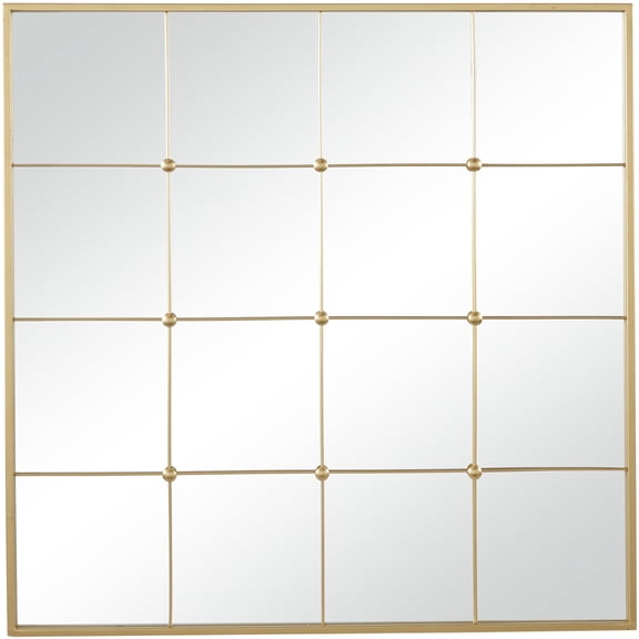 CosmoLiving by Cosmopolitan 36" x 36" Gold Window Pane Inspired Wall Mirror