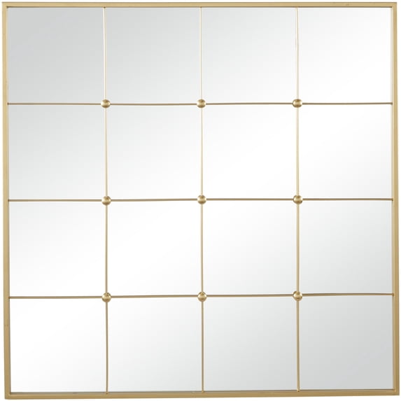 CosmoLiving by Cosmopolitan 36" x 36" Gold Window Pane Inspired Wall Mirror