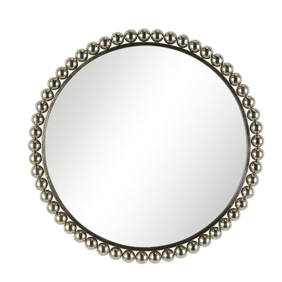 CosmoLiving by Cosmopolitan 36" x 36" Silver Beaded Wall Mirror
