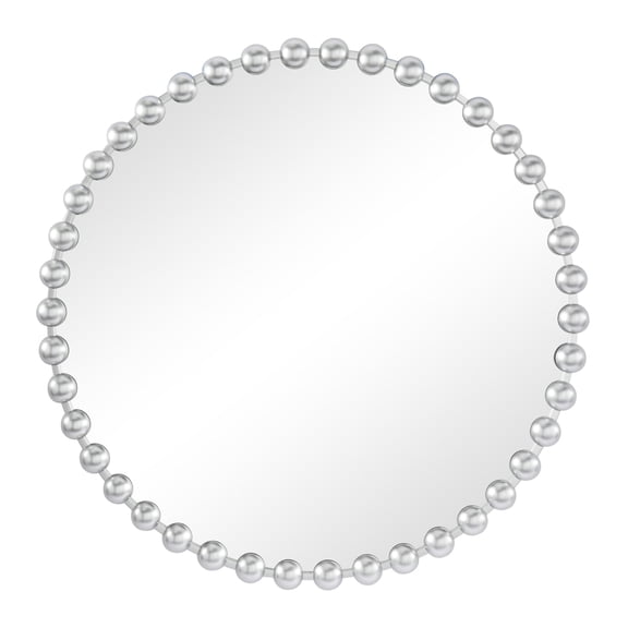 CosmoLiving by Cosmopolitan 36" x 36" Silver Round Beaded Wall Mirror