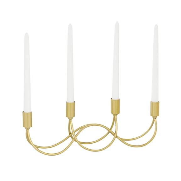 CosmoLiving by Cosmopolitan 4 Candle Holder Gold Metal Candelabra