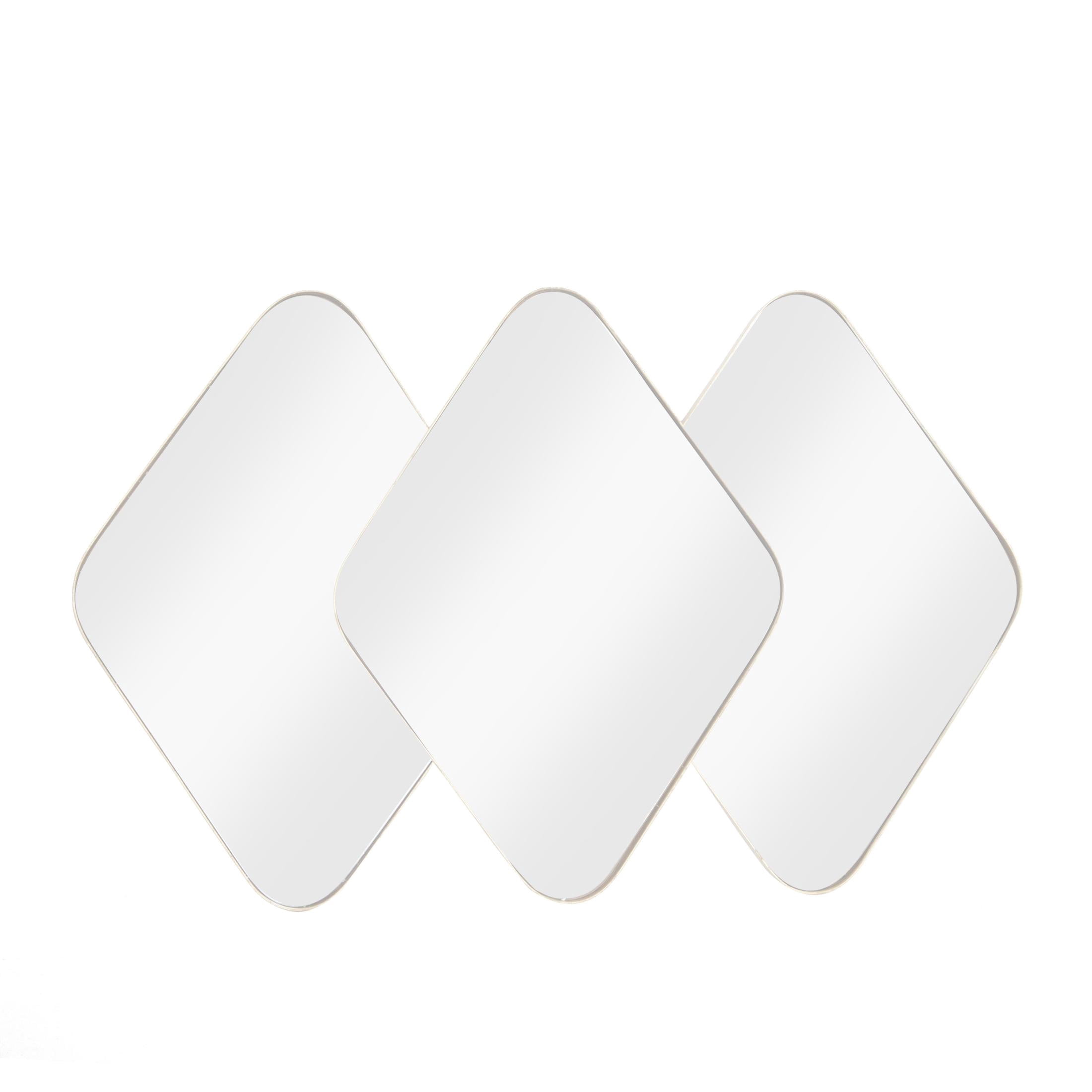 CosmoLiving by Cosmopolitan 43" x 28" Gold Overlapping Diamond Wall Mirror with Gold Frame