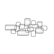 CosmoLiving by Cosmopolitan Black Metal Geometric Overlapping Rectangle Room Wall Mirror with Wire Rod Outlines, 46" x 1" x 21"