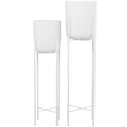 thumbnail image 1 of CosmoLiving by Cosmopolitan 47", 40"H Indoor Outdoor White Metal Planter with Removable Stand (2 Count), 1 of 6