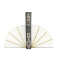 thumbnail image 1 of CosmoLiving by Cosmopolitan 5" Geometric 9 lbs White Marble Bookends with Gold Inlay (Set of 2), 1 of 8