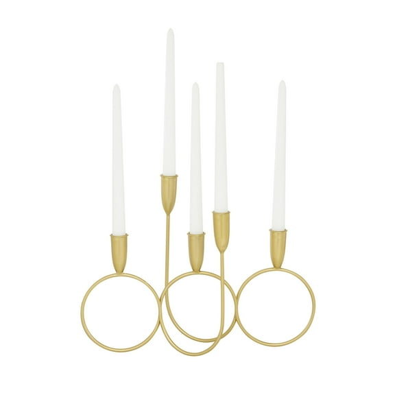 CosmoLiving by Cosmopolitan 5 Holder Gold Metal Candelabra