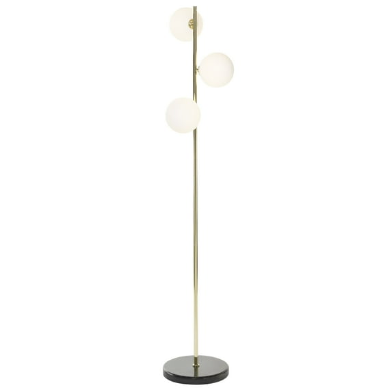 CosmoLiving by Cosmopolitan 55" 3 Light Gold Floor Lamp with White Glass Shade