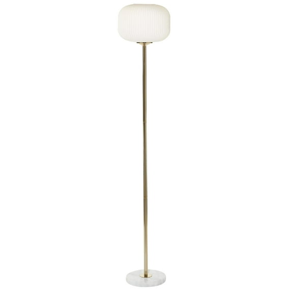 CosmoLiving by Cosmopolitan 64" White Floor Lamp with White Glass Shade