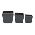 thumbnail image 1 of CosmoLiving by Cosmopolitan 7", 6", 5"H Indoor Outdoor Dark Gray Metal Planter (3 Count), 1 of 9