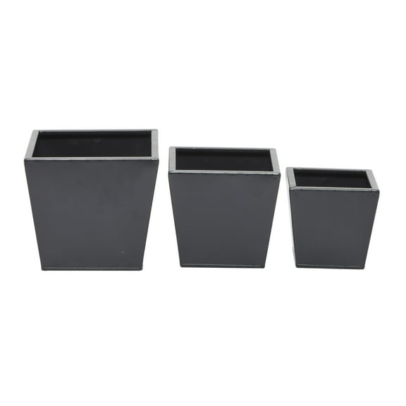 CosmoLiving by Cosmopolitan 7", 6", 5"H Indoor Outdoor Dark Gray Metal Planter (3 Count)
