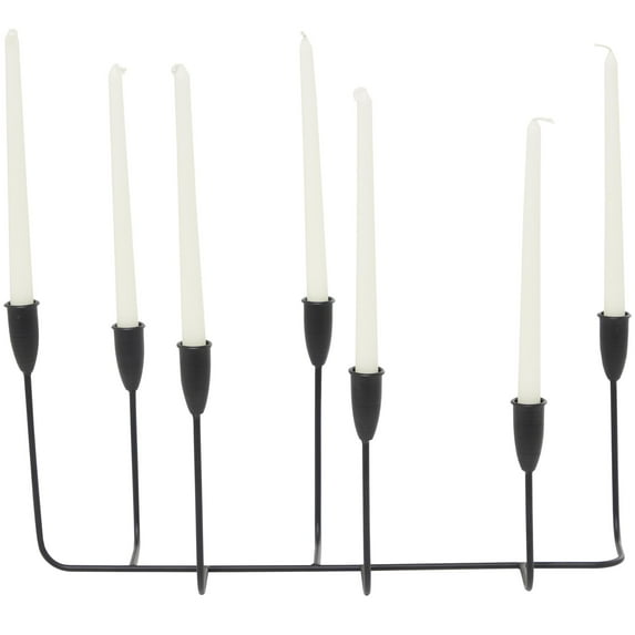 CosmoLiving by Cosmopolitan 7 Holder Black Metal Long Tapered Candelabra