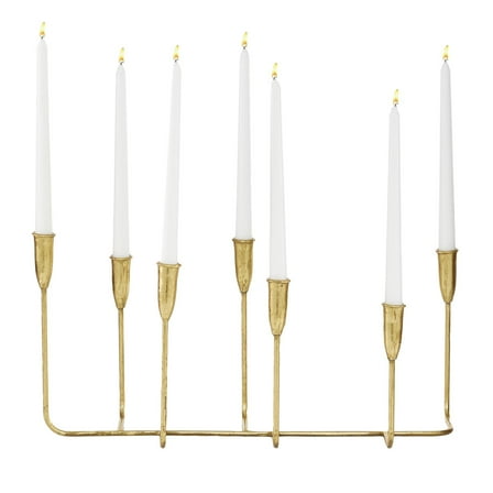 CosmoLiving by Cosmopolitan 7 Holder Gold Metal Long Tapered Candelabra