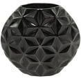 thumbnail image 1 of CosmoLiving by Cosmopolitan Aluminum Modern Bud Shape with Geometric Pattern Decorative Vase, 12"W x 11"H with Glossy Black Finish, 1 of 7