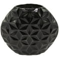 thumbnail image 1 of CosmoLiving by Cosmopolitan Aluminum Modern Bud Shape with Geometric Pattern Decorative Vase, 14"W x 13"H with Glossy Black Finish, 1 of 7