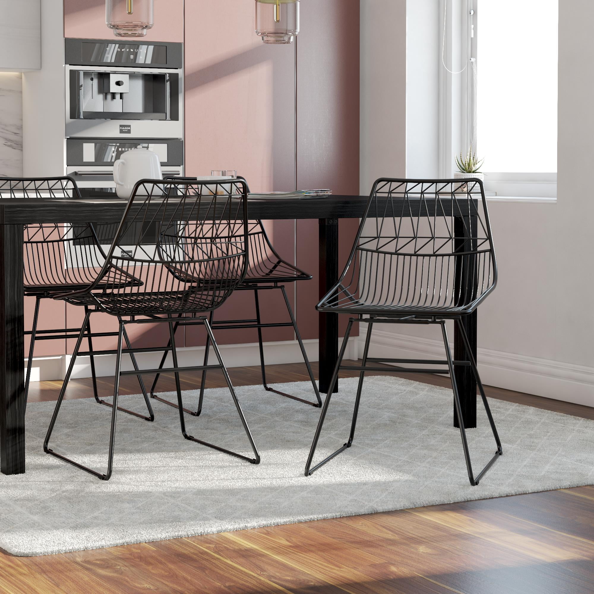 Wire Cosmopolitan Dining Black CosmoLiving Metal by Astrid Chair,