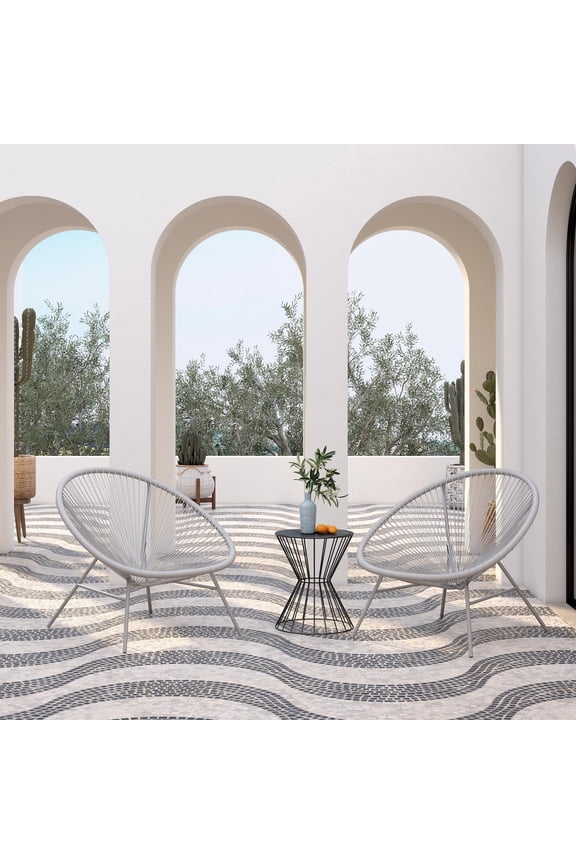, Avo Collection, Indoor/Outdoor Modern XL Lounge Chair, 2-Pack, Light Gray
