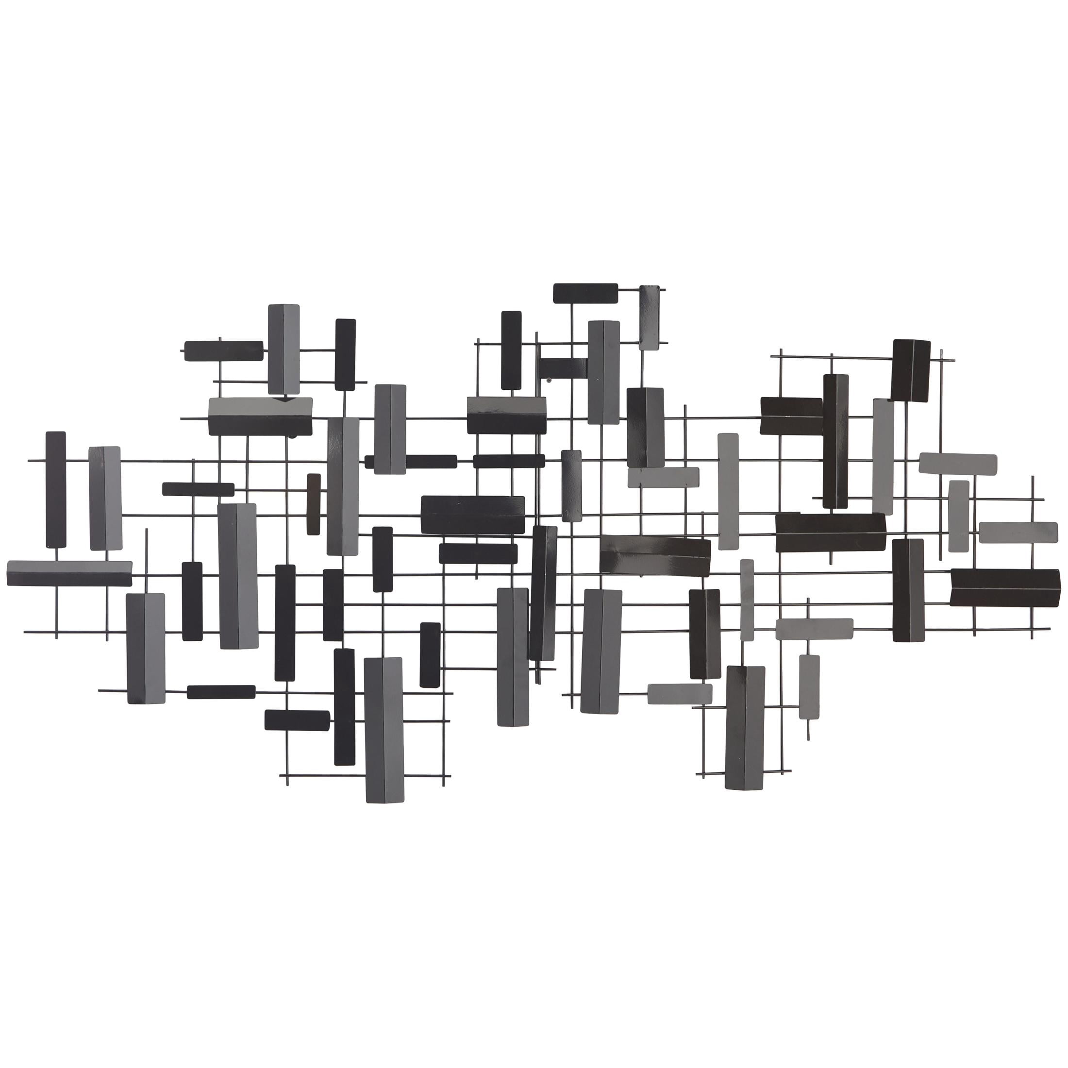 CosmoLiving by Cosmopolitan Black Metal 3D Stripes Geometric Wall Decor