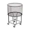 thumbnail image 1 of CosmoLiving by Cosmopolitan Black Metal Deep Set Rolling Mesh Laundry Basket Storage Cart with Wheels, 1 of 12