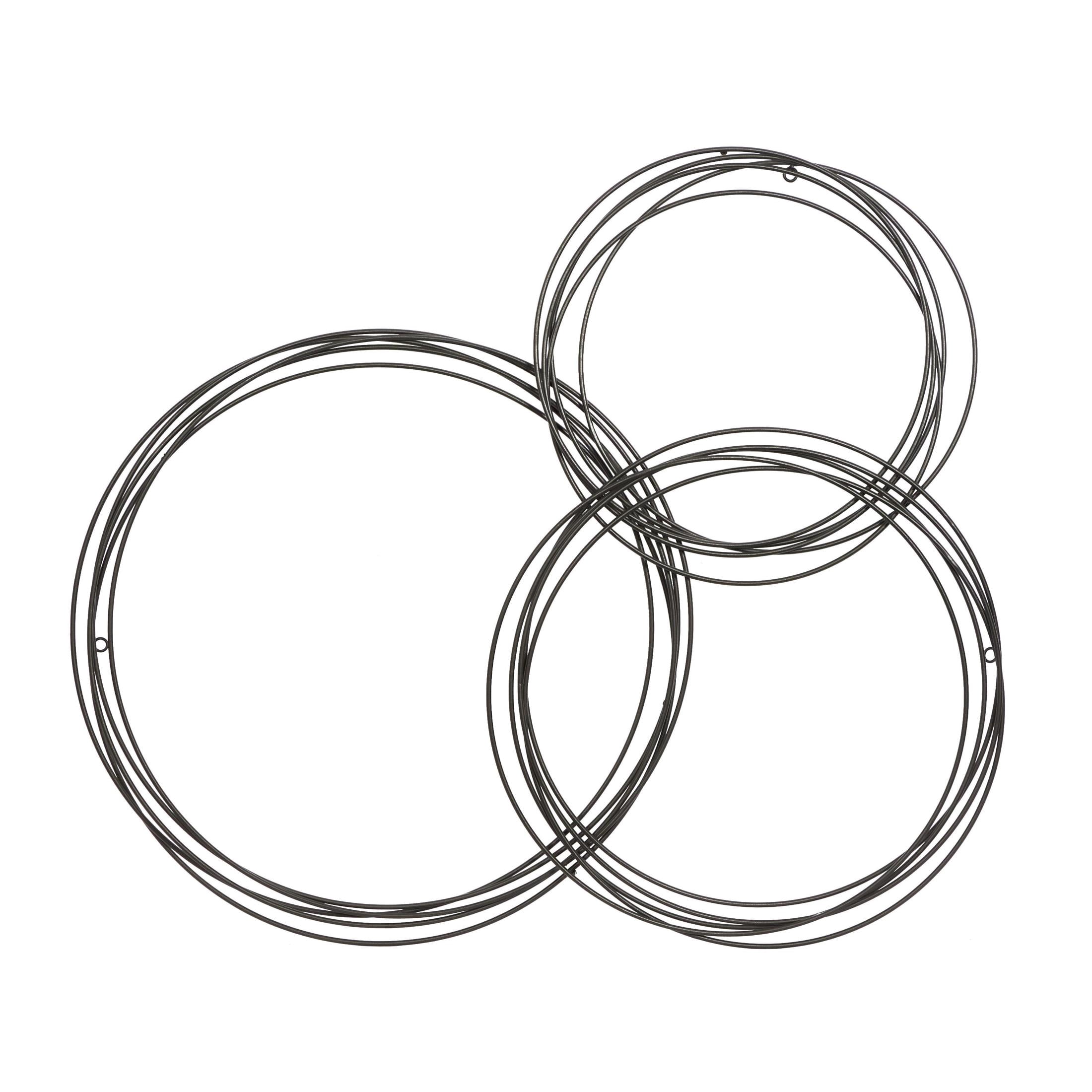 CosmoLiving by Cosmopolitan Black Metal Overlapping Ring Plate Wall Decor