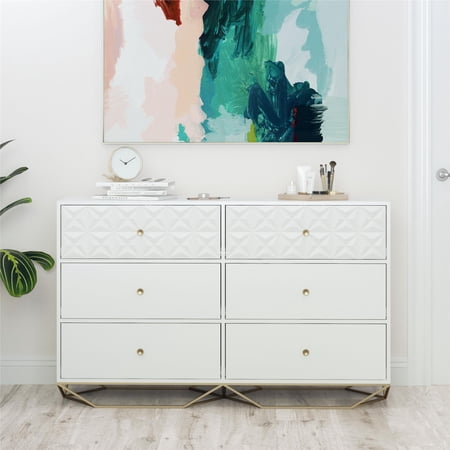 CosmoLiving by Cosmopolitan Blair 6 Drawer Dresser, White